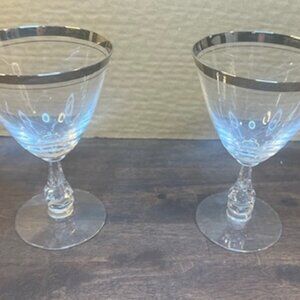 Set of Two (2) Tiffin-Franciscan Brookmar Wine Glass Platinum Ridge (Set / Two)